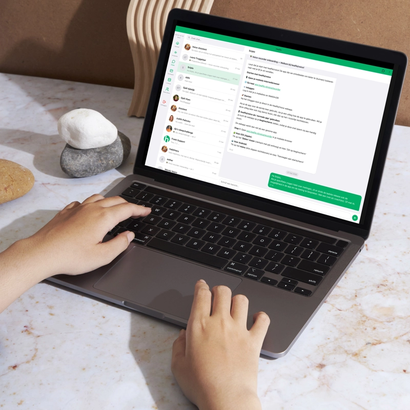 Contact tussen contactmomenten via de Healfie-app