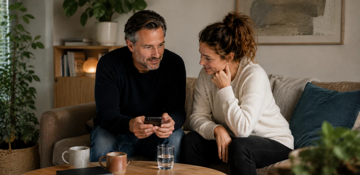 Twee mensen bekijken samen een meting om gerichter verder te zoeken
